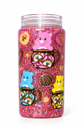 Care Bears Hot Cocoa Glitter Snowglobe Tumbler | Handmade Acrylic Cold Cup (10oz)