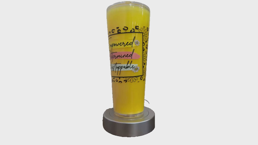 Empowered Snowglobe Tumbler | Handmade Glitter Acrylic Cold Cup (24oz)