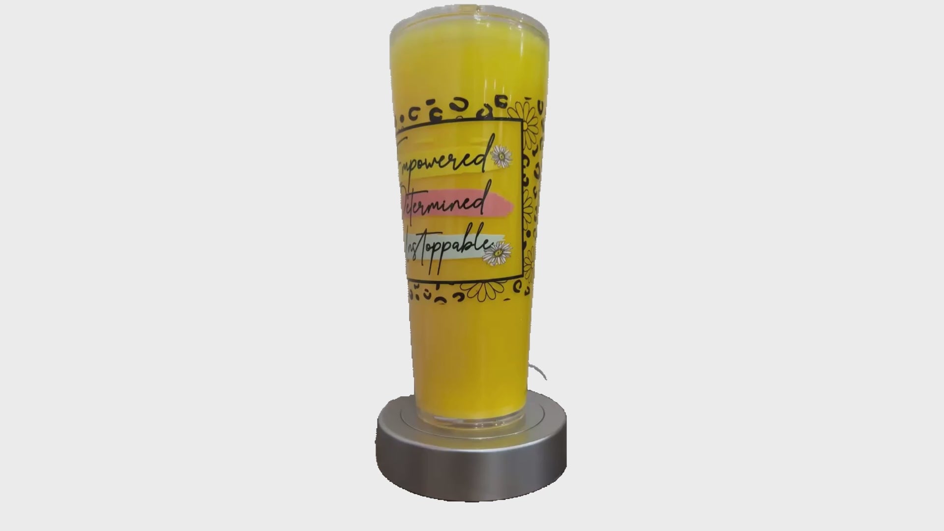 Empowered Snowglobe Tumbler | Handmade Glitter Acrylic Cold Cup (24oz)