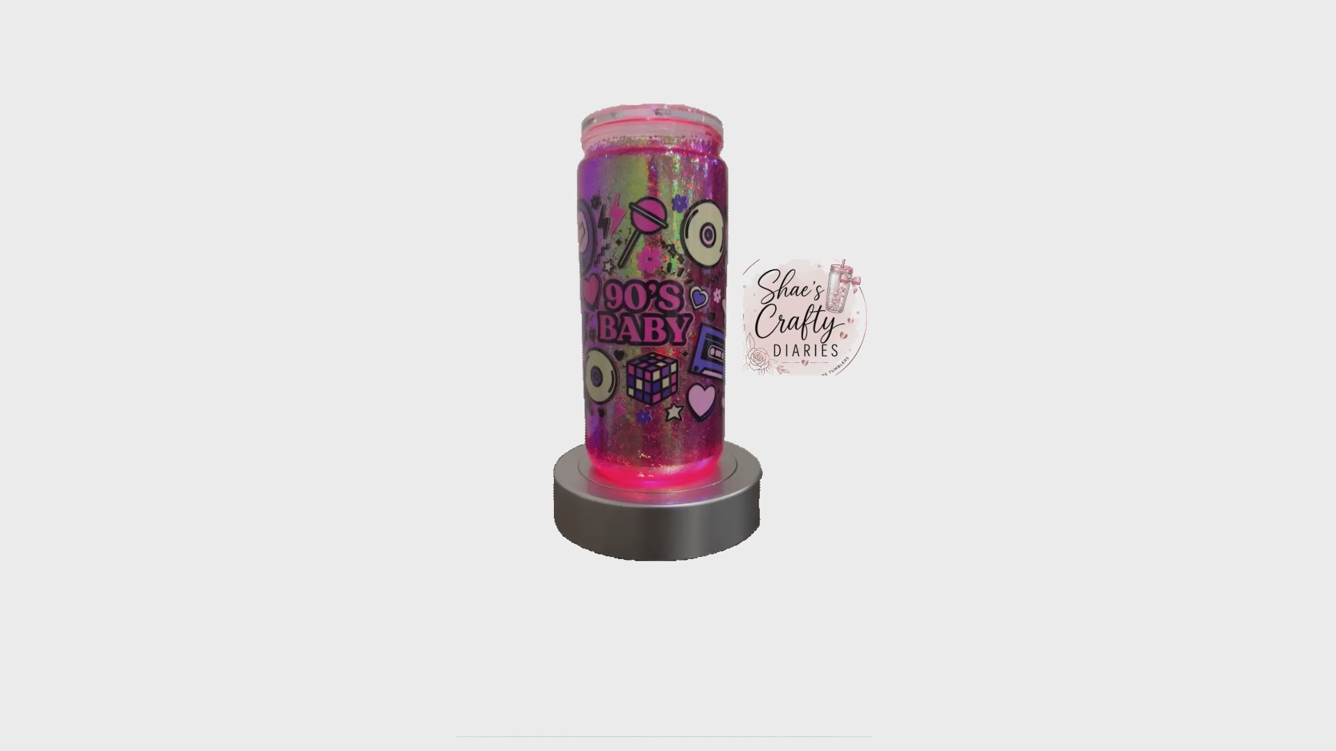 90’s Baby Glitter Snowglobe Tumbler | Handmade Acrylic Cold Cup (16oz)