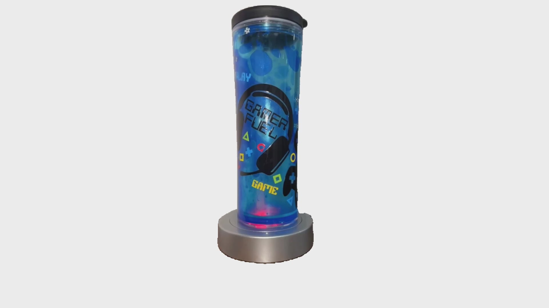 Gamer Fuel Lava Tumbler | Handmade Glitter Acrylic Cold Cup (16oz)